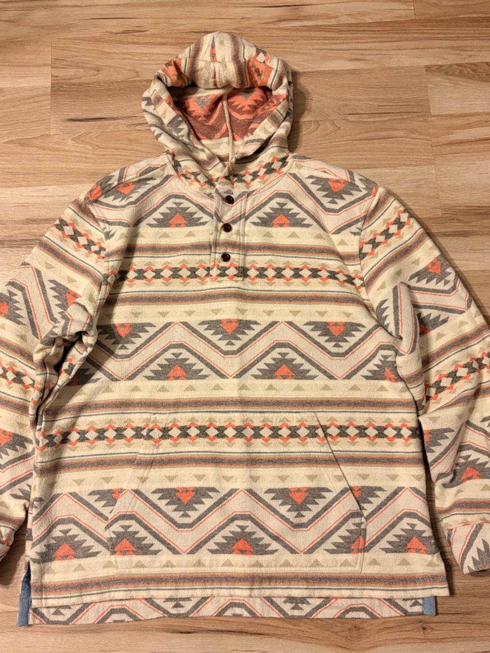 100 % Organic Cotton Blanket Baja Hoodie .